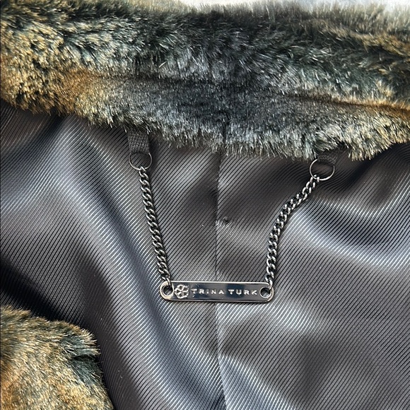 Trina Turk Faux Fur Vest in Olive and Black | 0 - Picture 5 of 5